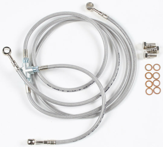 G Brakes Stainless Steel Brake Line - Yamaha Banshee YFZ350 - Front 3 Line Kit - Stock