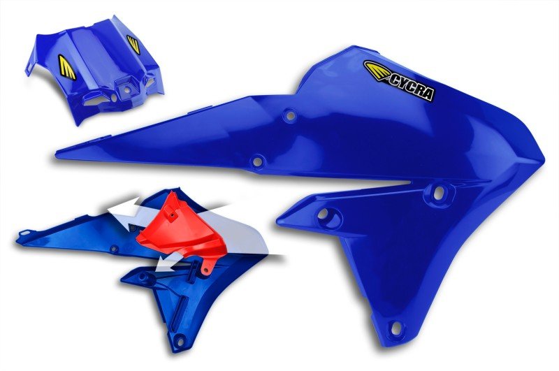 Cycra 2015 - 2019 Yamaha WR250F Powerflow Radiator Shrouds - OEM Blue - Dune Goons