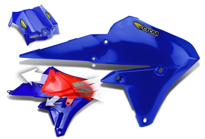 Cycra 2015 - 2019 Yamaha WR250F Powerflow Radiator Shrouds - OEM Blue - Dune Goons