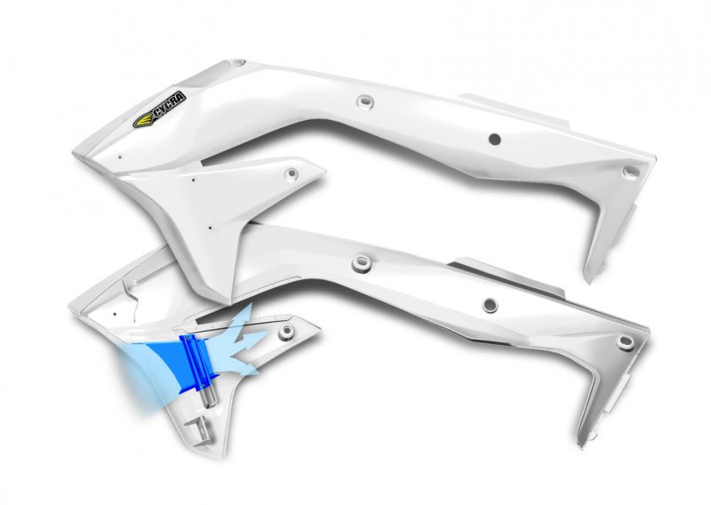 Cycra 2016 - 2018 Kawasaki KX450F Powerflow Radiator Shrouds - White - Dune Goons