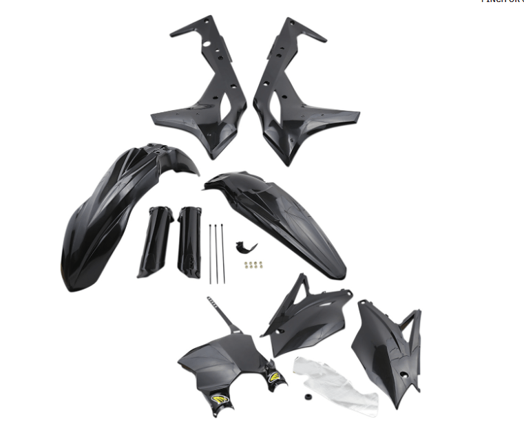Cycra 2017 - 2020 Kawasaki KX250F Powerflow Body Kit - Black - Dune Goons