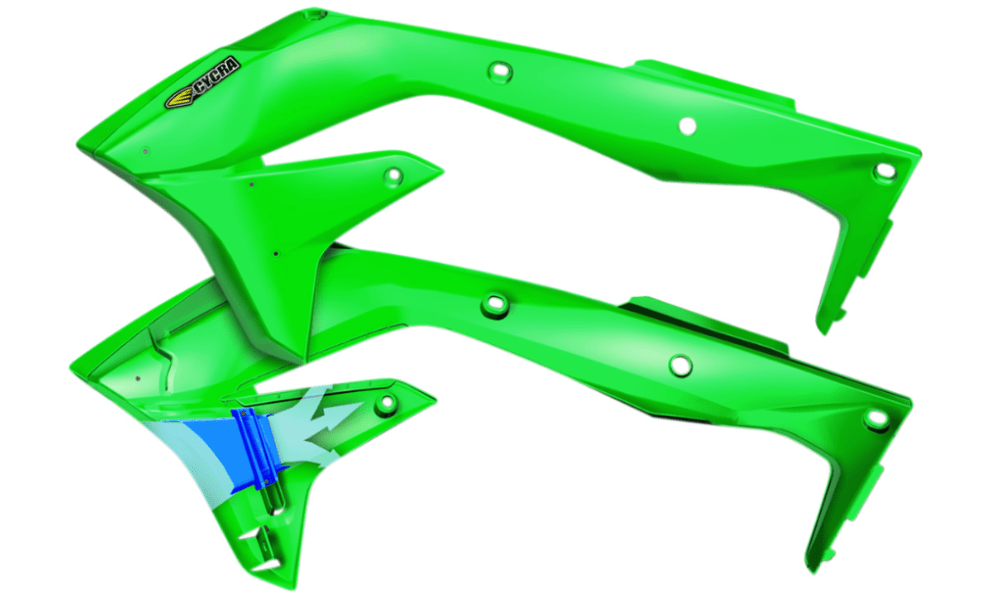 Cycra Powerflow Intake Radiator Shrouds - Flo KX450F 2016 - 2018 - Dune Goons