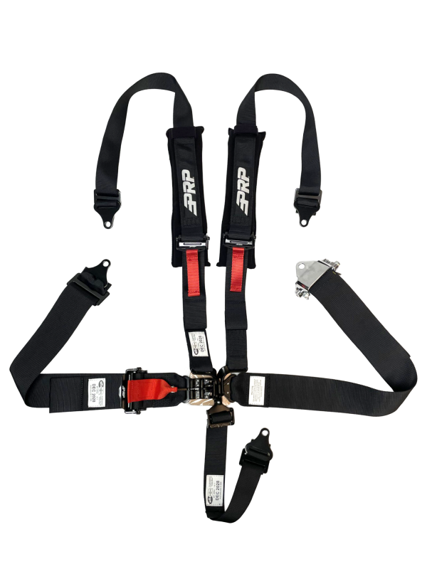 PRP Seats PRP 5 Pt Harness Latch and Link with 2in Shoulders-3in Lap Belts and Ratchet Straps SFI 16.1- Black