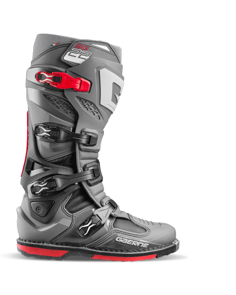 Gaerne SG22 Boot - Anthracite/ Black/Red - Size 8