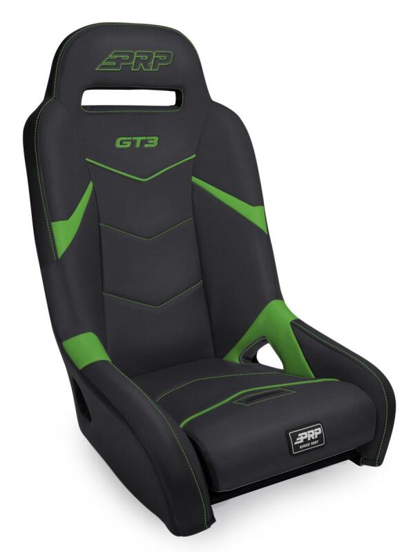 PRP Seats PRP GT3 Suspension Seat - Black/Green - Can-Am/Kawasaki/Polaris