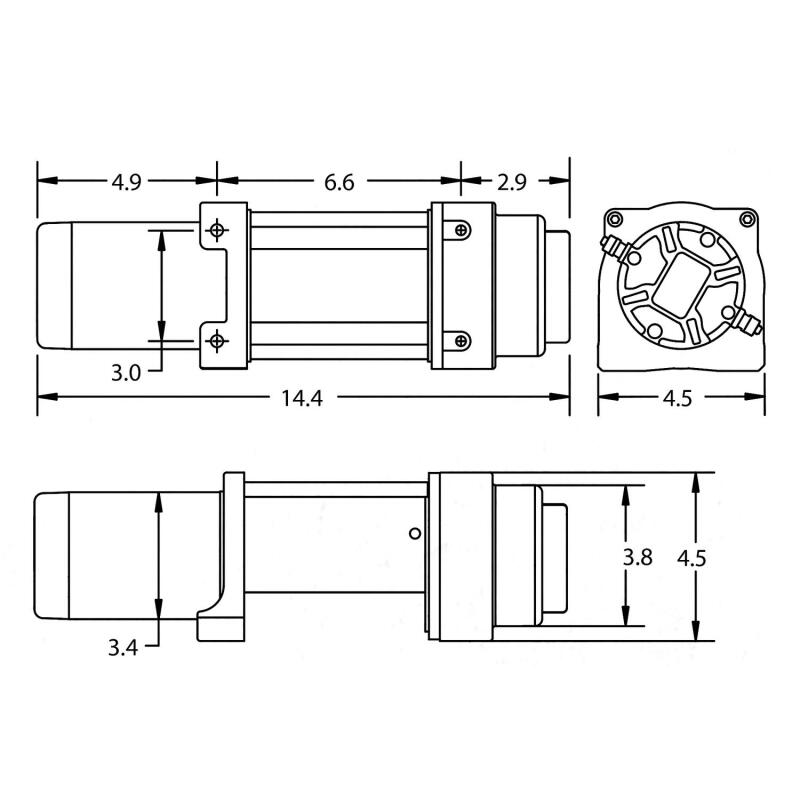 Superwinch Terra 4500 Winch - 4,500 lb - Gray Wrinkle