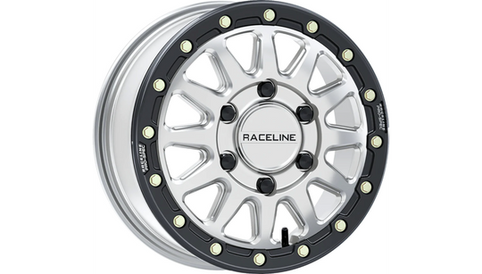 Maverick R RACELINE WHEELS Alpha Beadlock Wheel Wheel - Alpha - Front/Rear - Hyper Silver/with Black Ring - 15x6.5 - 6/139.7 - +74 mm