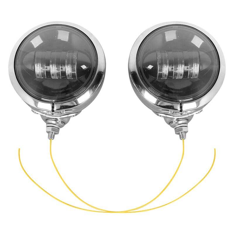 Letric Lighting 4.5in Passing Lamps Black - Harley-Davidson
