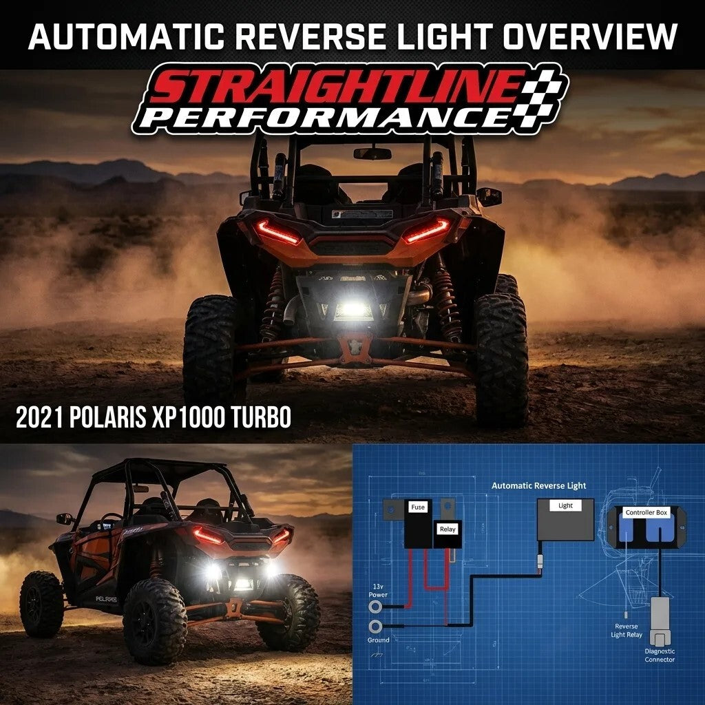 Straightline SmartWire Plug-and-Play Backup / Reverse Light Kit - Polaris - RZR 900 / XP 1000 / XP Turbo 2014-2021 - Single Light