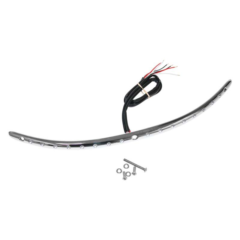 Letric Lighting Windshield Turn Signal Trim Strip Chrome/Amber - Harley-Davidson