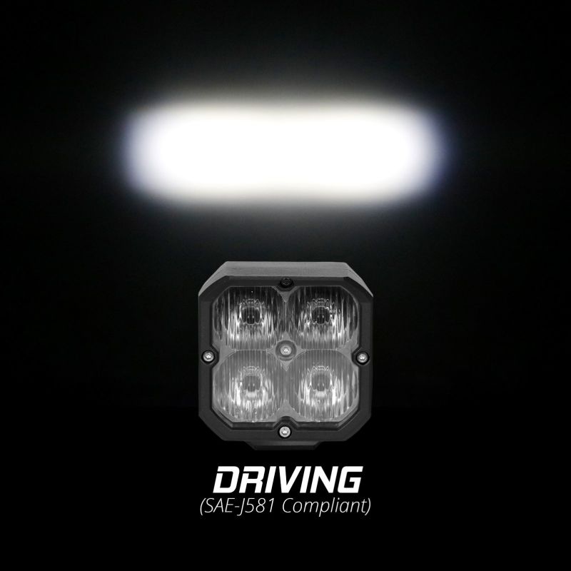 XK Glow Flush Mount XKchrome 20w LED Cube Light w/RGB Accent Light - Driving Beam