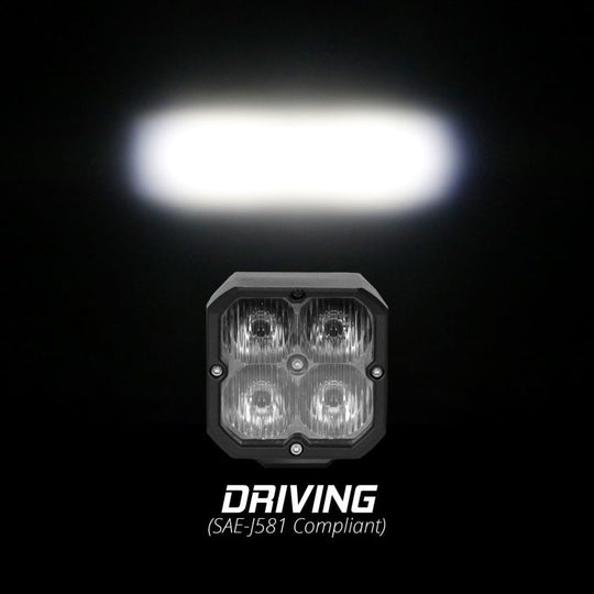 XK Glow Flush Mount XKchrome 20w LED Cube Light w/RGB Accent Light - Driving Beam