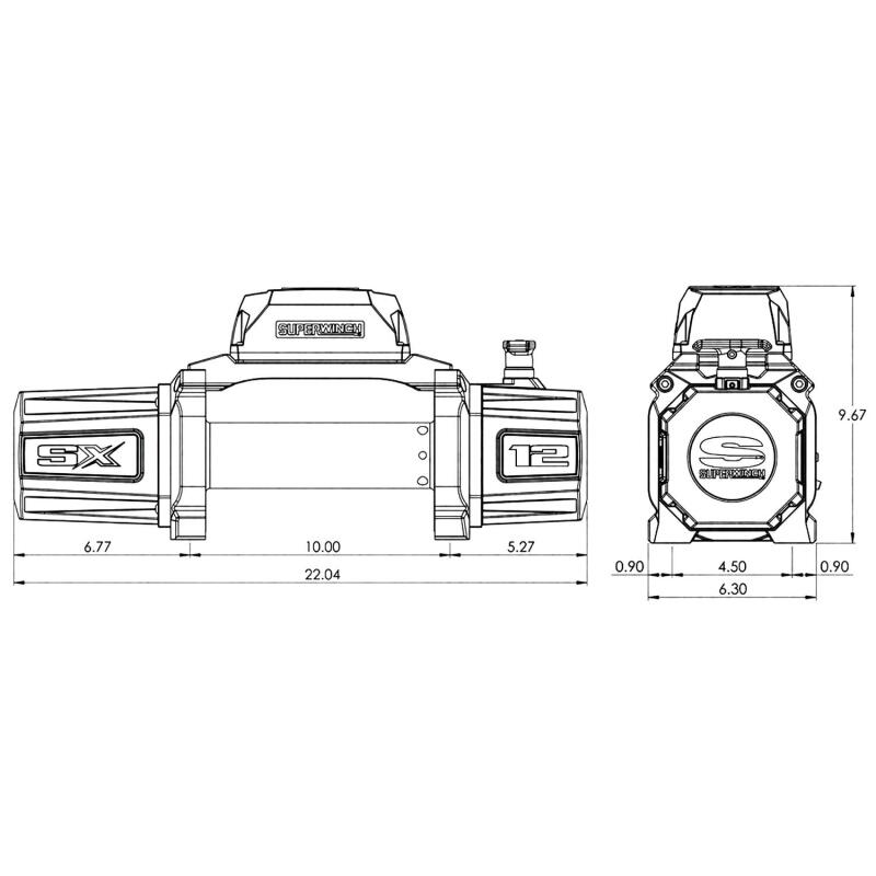 Superwinch SX 12000 Wire Rope Winch - 12,000 lb - Graphite