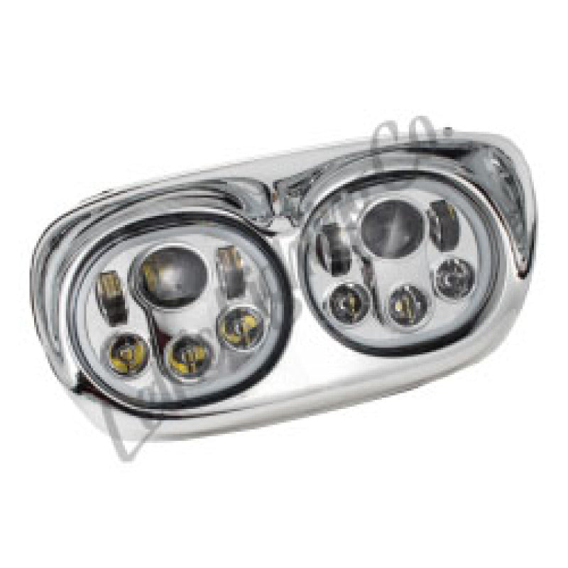 Letric Lighting Headlight Dual with Halo 5.75in Chrome - Harley-Davidson