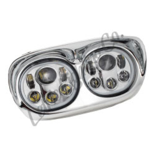 Letric Lighting Headlight Dual with Halo 5.75in Chrome - Harley-Davidson