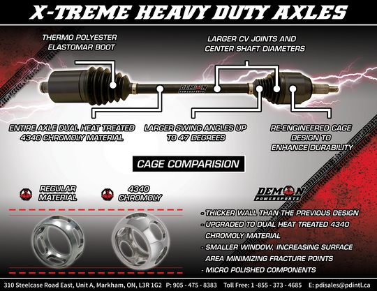 Demon Axle X-Treme Heavy-Duty Rear Left/Right - Polaris RZR XP 900 and More