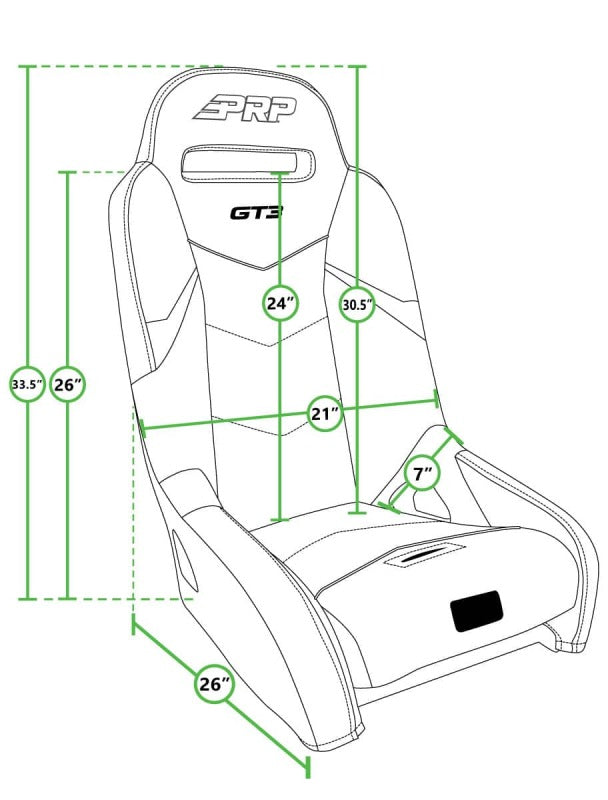 PRP Seats PRP Polaris General GT3 Suspension Seats Kit (Pair) - Black & Gray