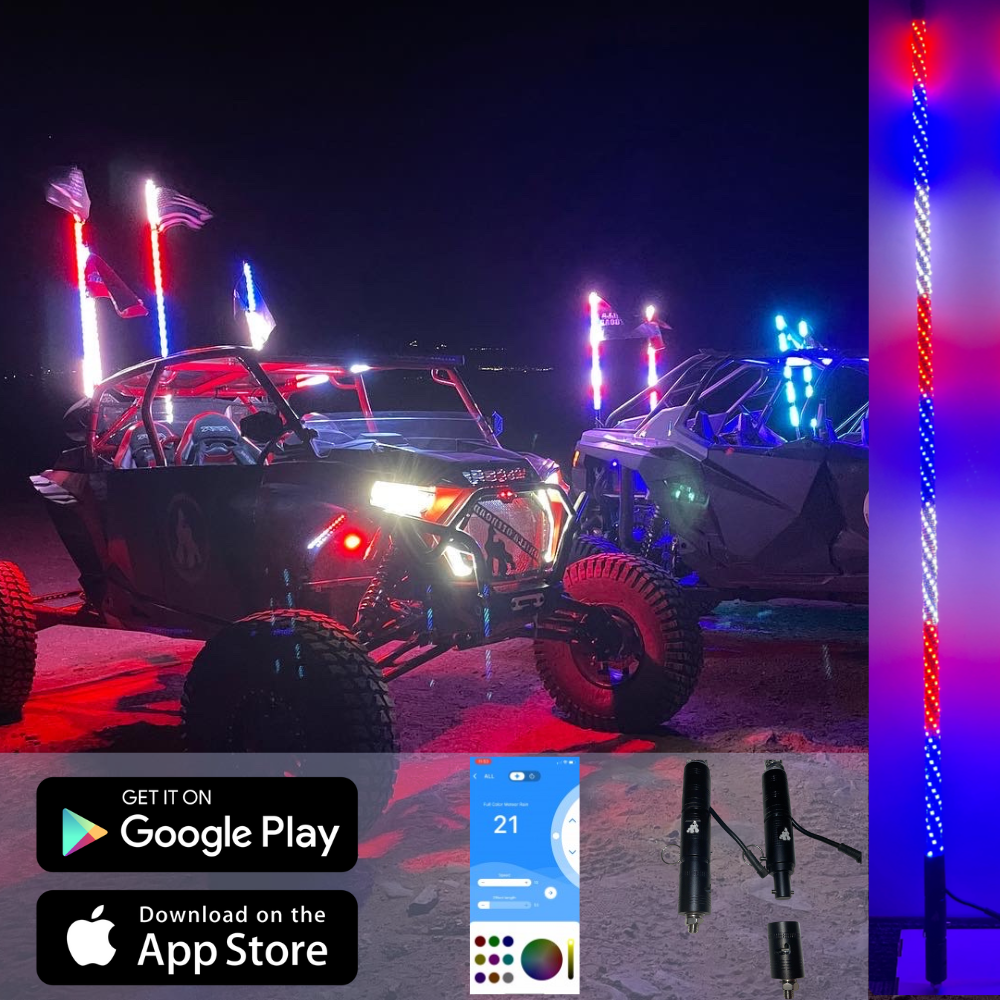 4' LED Whip Elite HD II Single Whip Pressure Release Mount