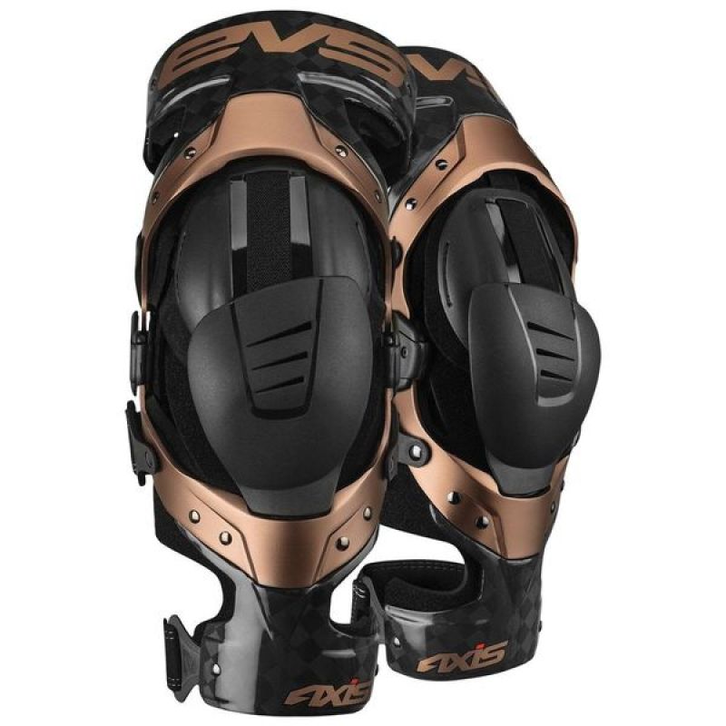 EVS Axis Pro Knee Brace Black Copper Pair Large - Dune Goons