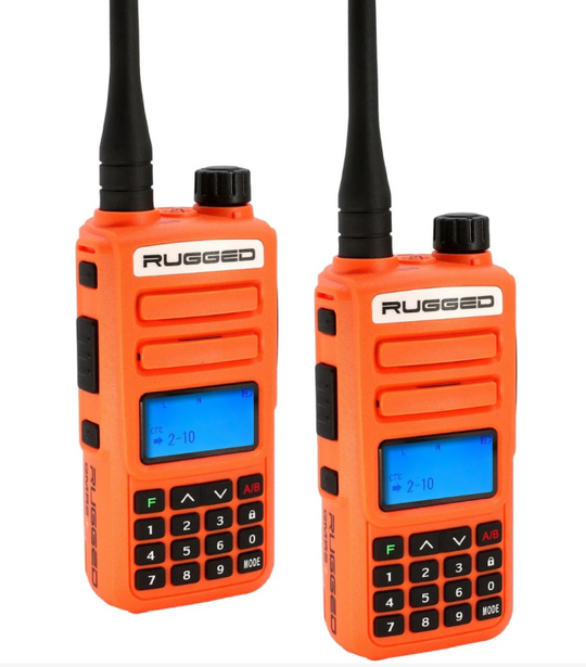 Rugged Radios GMR2 PLUS GMRS Handheld Radio 2-Pack - Safety Orange