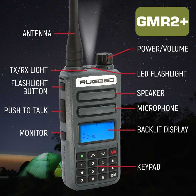 Rugged Radios GMR2 PLUS GMRS Handheld Radio - Safety Yellow