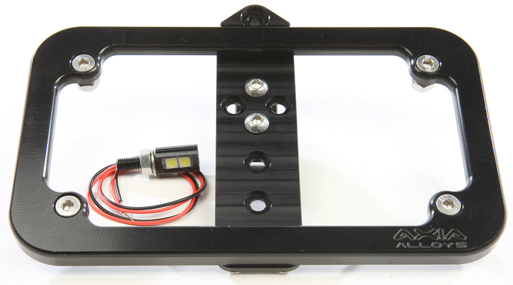 Axia Alloys Billet Lighted License Plate Frame - Cage Mount - Black