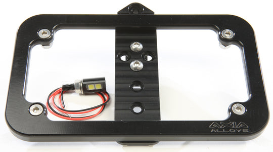 Axia Alloys Billet Lighted License Plate Frame - Cage Mount - Black