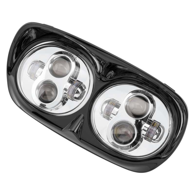 Letric Lighting LED Headlight 80W Hi/Lo Chrome/Black - Harley-Davidson