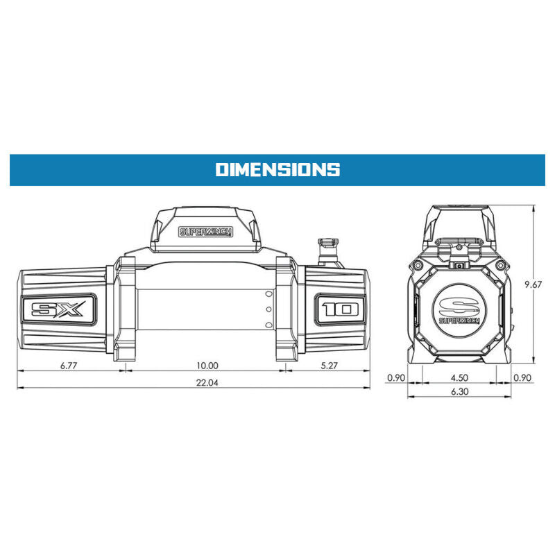 Superwinch SX10SR Synthetic Rope Winch - Semi Gloss Black