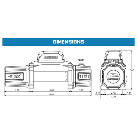 Superwinch SX10SR Synthetic Rope Winch - Semi Gloss Black