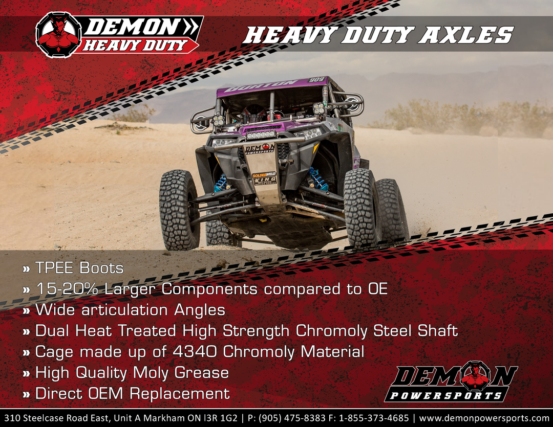 Demon Axle Complete Heavy-Duty Rear Left/Right - Kawasaki Teryx and More