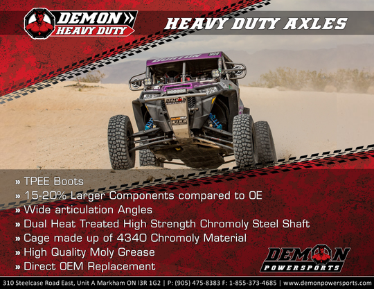 Demon Axle Complete Heavy-Duty Front Left - Yamaha Grizzly 660 2003-2008