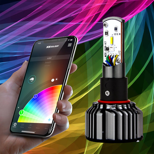 XK Glow H4 LED RGB Headlight Bulb Kit