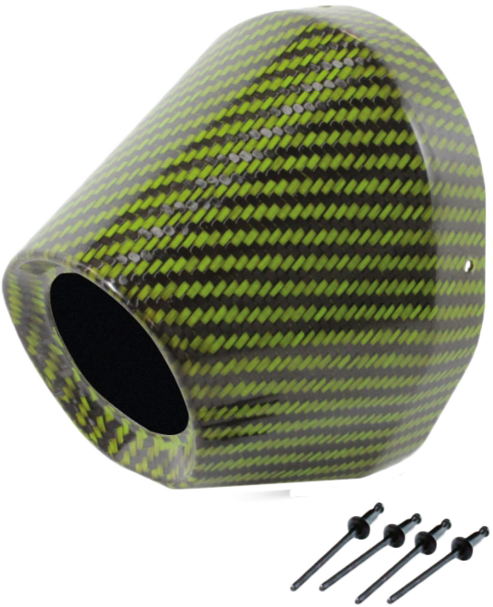 Pro Circuit Green Carbon End Cap 4.5" with 1-3/4" Hole - Replacement Part