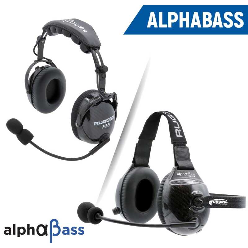 Rugged Radios AlphaBass H28 Carbon Fiber Over-The-Head Headset - STX/OFFROAD