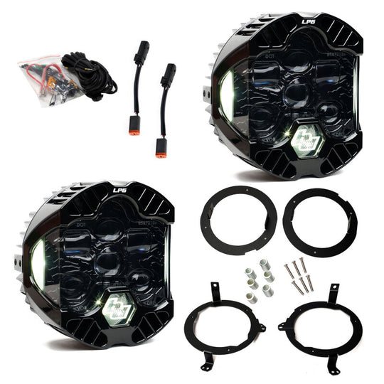 Baja Designs DOT LP6 LED Headlight Kit - 2018-2025 Jeep Wrangler JL, Gladiator JT w/Halogen