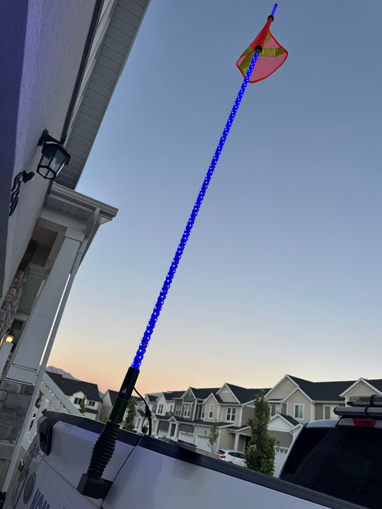 8' LED Whip Xtreme Mining Industrial Safety Single Whip