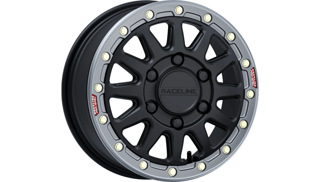 Maverick R RACELINE WHEELS Alpha Beadlock Wheel Wheel - Alpha - Front/Rear - Hyper Silver/with Black Ring - 15x6.5 - 6/139.7 - +74 mm - Dune Goons