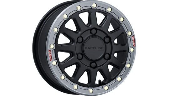 Maverick R RACELINE WHEELS Alpha Beadlock Wheel Wheel - Alpha - Front/Rear - Hyper Silver/with Black Ring - 15x6.5 - 6/139.7 - +74 mm - Dune Goons