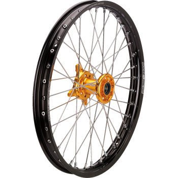 Moose Racing SX - 1 Front Wheel 21x1.6 – Black Rim/Gold Hub – RM - Z 250/450 - Dune Goons