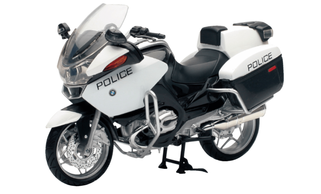 New - Ray 1:12 BMW R1200RT - P Police Motorcycle w/ Stand – Black/White 7001 - 0099 / 43153 - Dune Goons