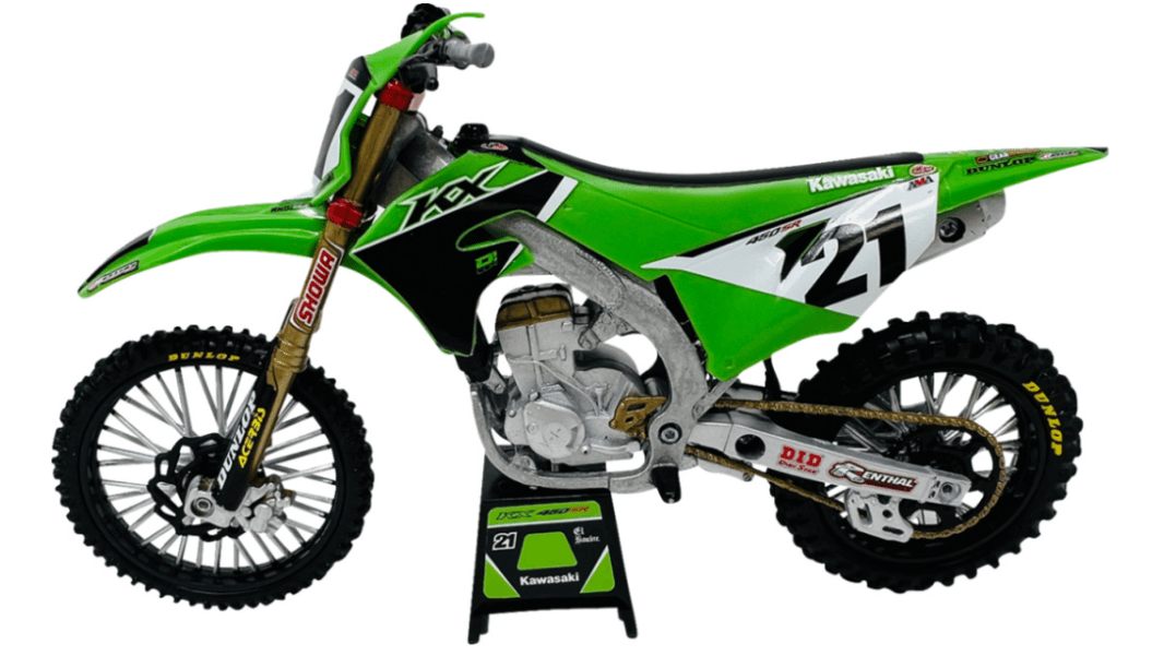 New - Ray 1:12 Kawasaki Factory Racing KX450F – Jason Anderson 21 7001 - 0032 / 58413 - Dune Goons