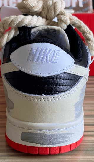 Nike Dunk Low "Distressed Grey Swoosh" FD9762 - 061 – Custom Rope Laces - Dune Goons