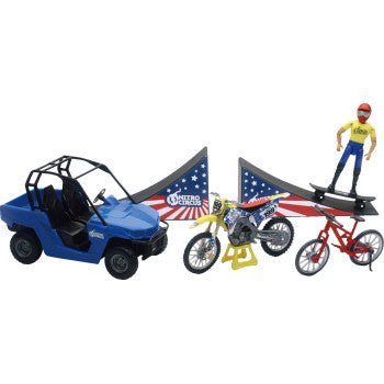 Nitro Circus Playset – 1:18 Scale UTV & Bikes by New Ray Toys - Dune Goons