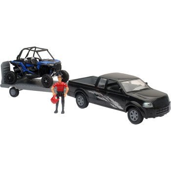 Pickup with Polaris RZR XP1000 Mini Model – 1:18 Scale (Black/Blue) - Dune Goons