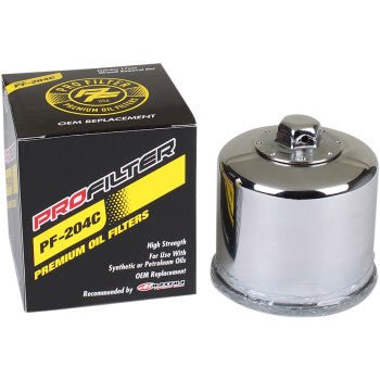 ProFilter PF - 204C Chrome Spin - On Oil Filter – Street/ATV/UTV/Watercraft/Snow - Dune Goons