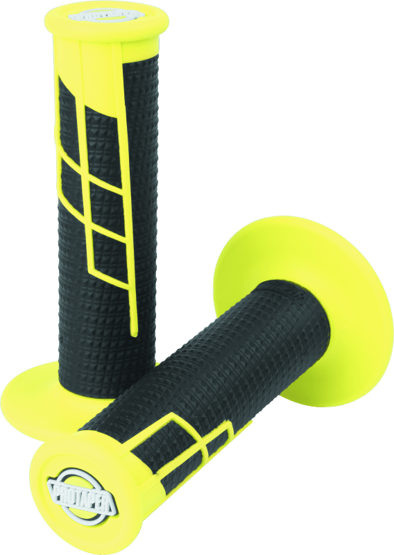 ProTaper Clamp - On 1/2 Waffle Grips - Neon Yellow/Black - Lock - On Design - Dune Goons