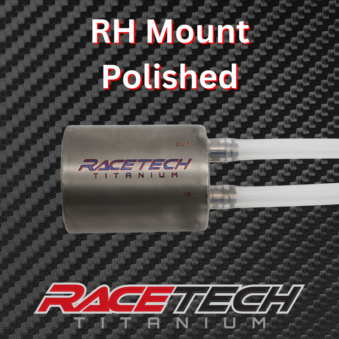 RaceTech Titanium Coolant Recovery Tank – RH Mount | Raw Finish - Dune Goons