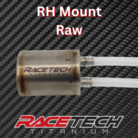RaceTech Titanium Coolant Recovery Tank – RH Mount | Raw Finish - Dune Goons