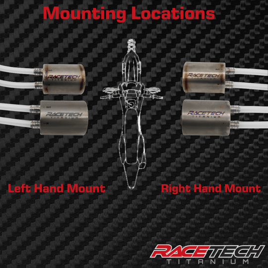 RaceTech Titanium Coolant Recovery Tank – RH Mount | Raw Finish - Dune Goons